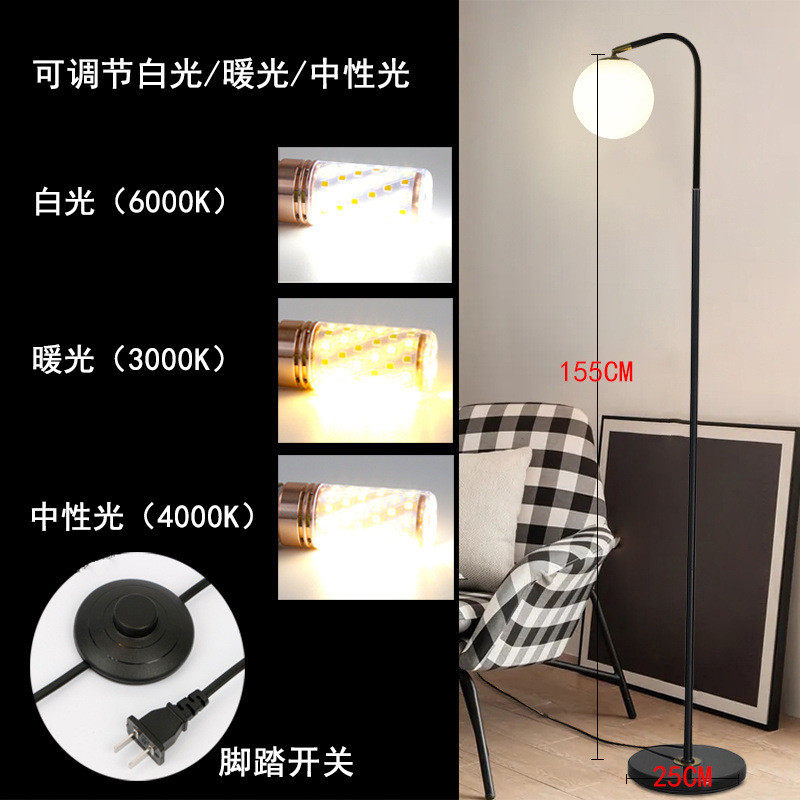 落地灯客厅卧室ins风创意床头灯现代简约网红书房led遥控立式台灯