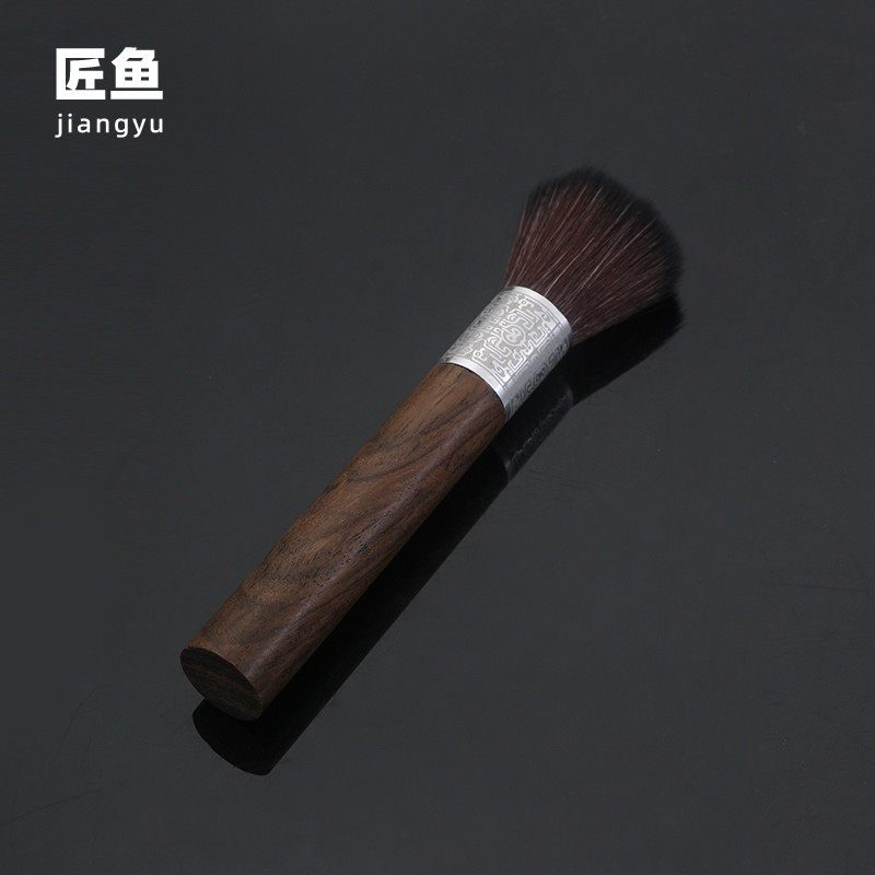 匠鱼新款花纹黑檀木养壶笔实木扫水笔刷不掉毛刷茶刷功夫茶具配件,餐饮具,茶道/零配,淘宝优惠券,粉丝福利购,淘宝优惠卷