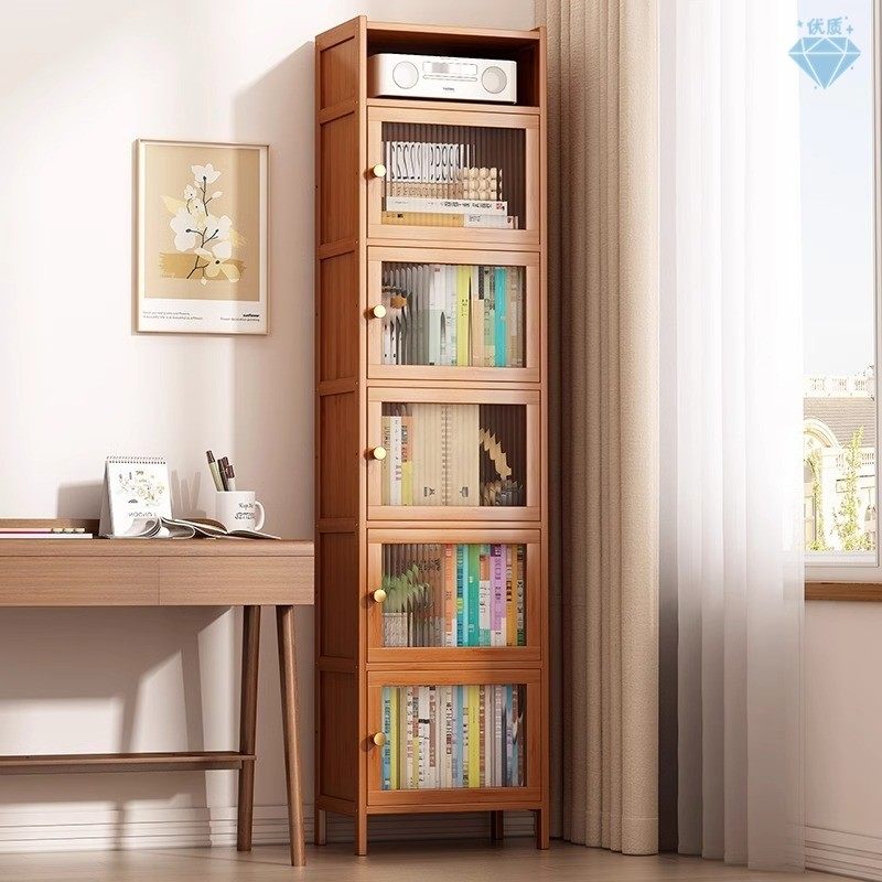 书架置物架落地儿童防尘书柜储物柜一体带门客厅墙角夹缝收纳柜子,住宅家具,儿童书柜,淘宝优惠券,粉丝福利购,淘宝优惠卷