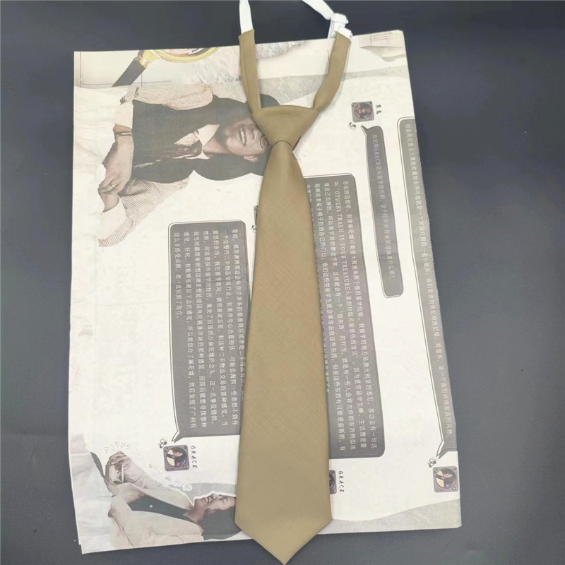 极速东京岁时记JK领带拉链式免打懒人棕色卡其色领带衬衫装饰