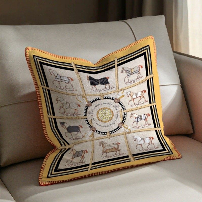 轻奢锦印花绒高级狐抱枕 精致锁边客厅沙发装饰方靠垫 护腰靠枕,居家布艺,靠垫/抱枕,淘宝优惠券,粉丝福利购,淘宝优惠卷