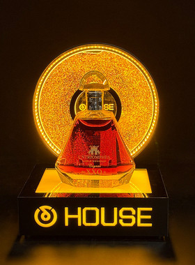 酒吧ktv圆形发光流沙酒座led金黄光xo酒架洋酒底座香槟酒酒展示架