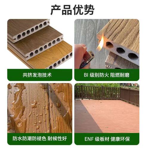 户外二代共挤塑木地板板木塑地板室外庭院露台别墅栈道花园露台