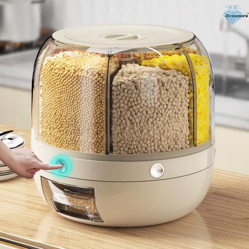 。米桶分格旋转五谷杂粮装大米收纳盒家用防虫防潮密封放储米箱米,家装主材,米桶,淘宝优惠券,粉丝福利购,淘宝优惠卷