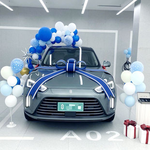 交车蝴蝶结展厅布置车展装饰新汽车橘车仪式装饰红提蝴蝶结大红花