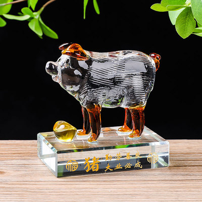 水晶十二生肖鼠牛虎兔龙蛇马羊猴鸡狗猪客厅家居旺财装饰工艺摆件