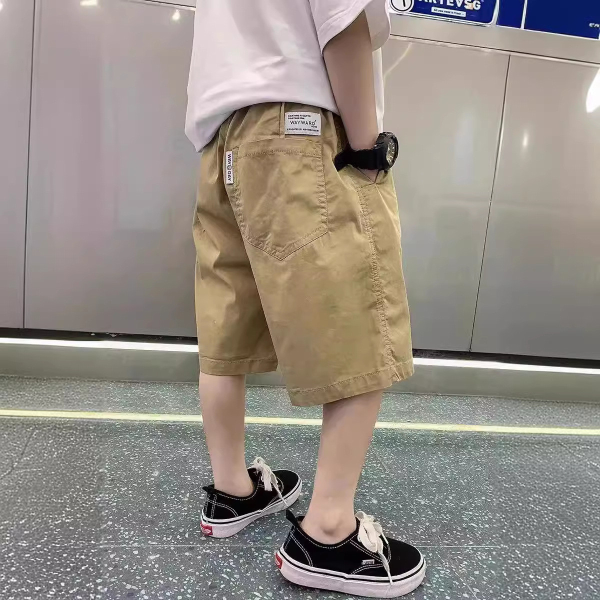 男童七分裤冰丝夏装短裤儿童速干裤子运动7分裤大童夏季男孩童装