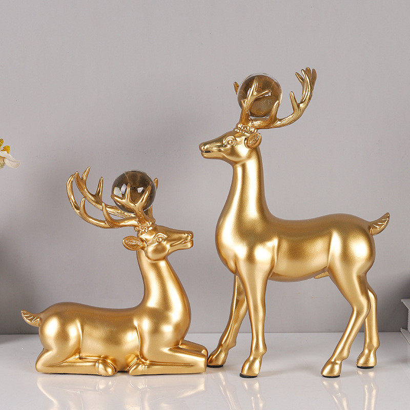 欧式对鹿树脂工艺品摆件客厅电视柜酒柜摆件家居装饰品商务礼品,家居饰品,装饰摆件,淘宝优惠券,粉丝福利购,淘宝优惠卷