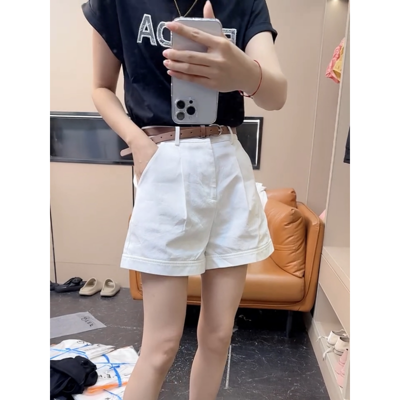 白色阔腿牛仔女2024年夏季新款大码梨形宽松显瘦五分,女装/女士精品,大码裤装,淘宝优惠券,粉丝福利购,淘宝优惠卷