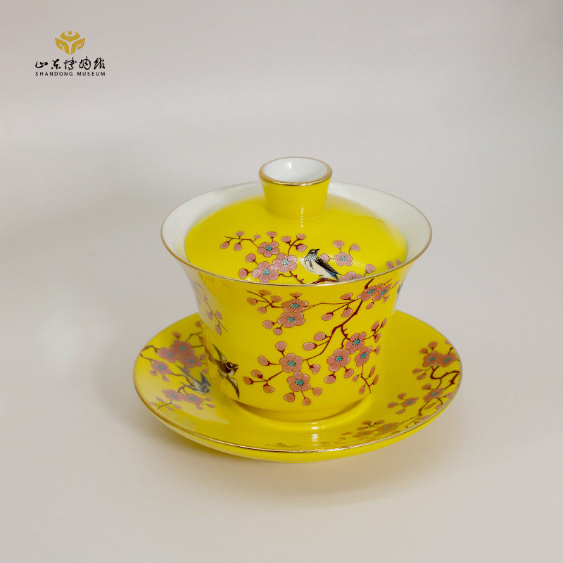 山东博物馆文创丨喜上眉梢盖碗套装 茶具礼盒 节日礼物送朋友长辈,节庆用品/礼品,文化创意杯子,淘宝优惠券,粉丝福利购,淘宝优惠卷