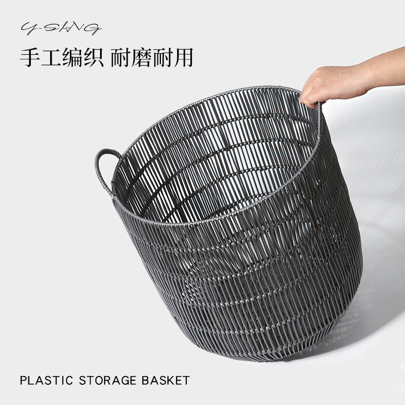 仿藤编脏衣篮用高级感杂物收纳筐卧室脏衣筐浴室卫生间洗衣篮