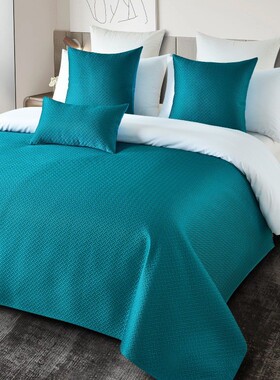 橙色别墅北欧轻奢床尾巾家用酒店床旗样板房床盖布床披双层加logo