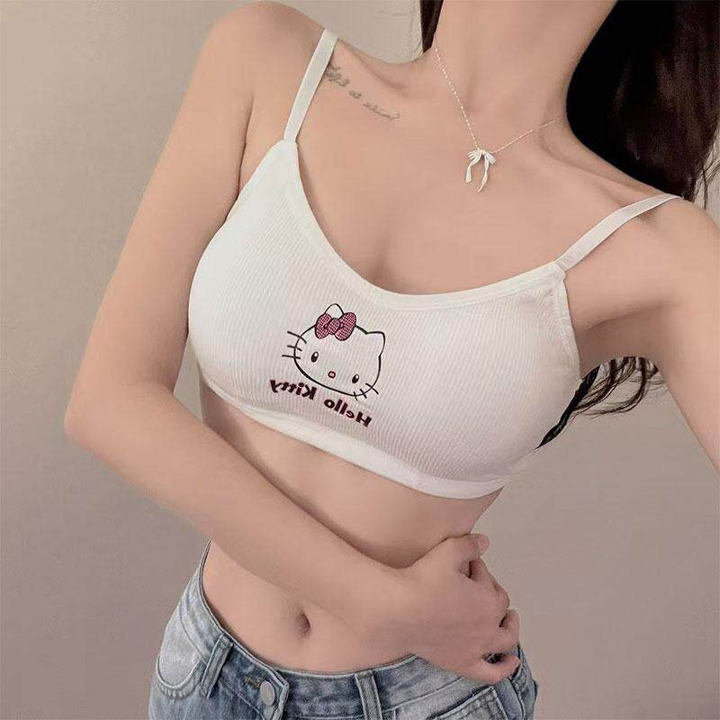 新品2025新款卡通美背抹胸内衣学生初中生韩版背心吊带少女无钢圈