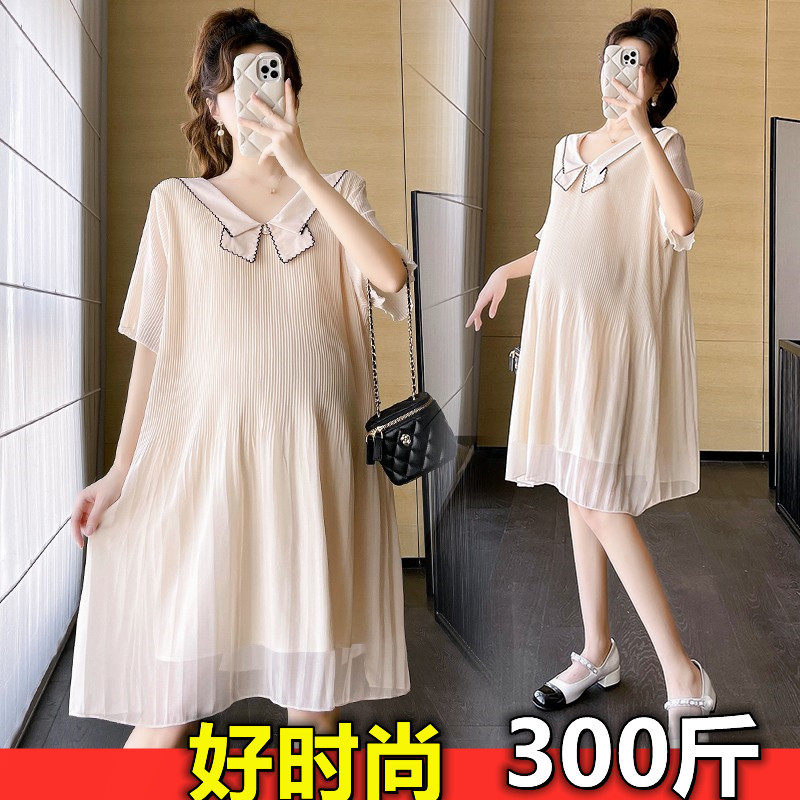 加肥加大码孕妇雪纺夏装200斤宽松中长款双层压褶裙300,孕妇装/孕产妇用品/营养,连衣裙,淘宝优惠券,粉丝福利购,淘宝优惠卷
