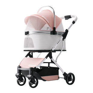 可折叠易清洗防污宠物推车轻便铝合金车架宠物手推车遛猫遛狗