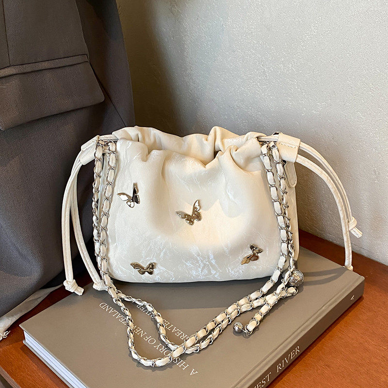 夏季超火小众包包女士2025新款流行百搭链条斜挎包抽带束口水桶包,箱包皮具/热销女包/男包,水桶包,淘宝优惠券,粉丝福利购,淘宝优惠卷