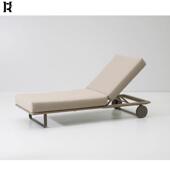 厂家躺床沙滩床折叠藤椅酒店泳池简约织带躺椅沙滩椅户外批发