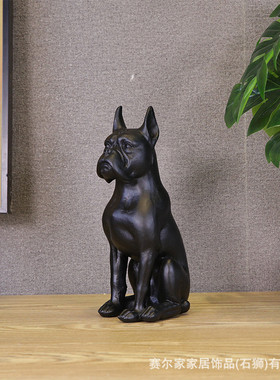 代发酒店简约狗摆件摆设ins民宿办公桌书柜电视柜树脂装饰品