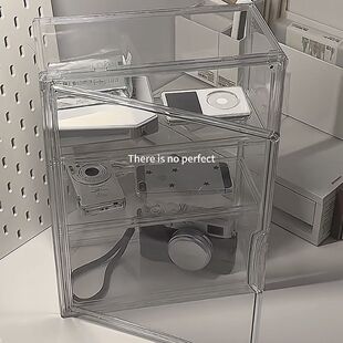 拍立得相机收纳盒桌面透明镜头配件ccd防尘柜数码相机相纸置物架