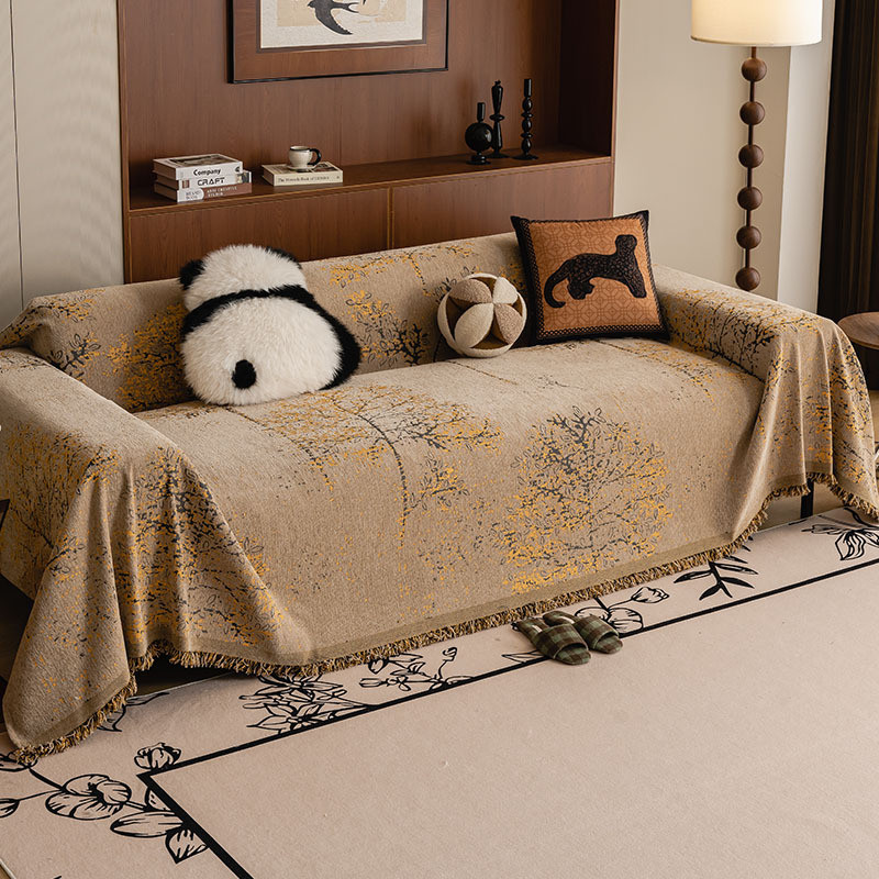 沙发盖布复古风四季通用沙发套罩2024雪尼尔新款一整张全盖沙发巾