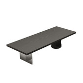 创意炭化黑色实木餐桌侘寂风白蜡木亚克力渐变悬浮碳泡茶桌椅组合