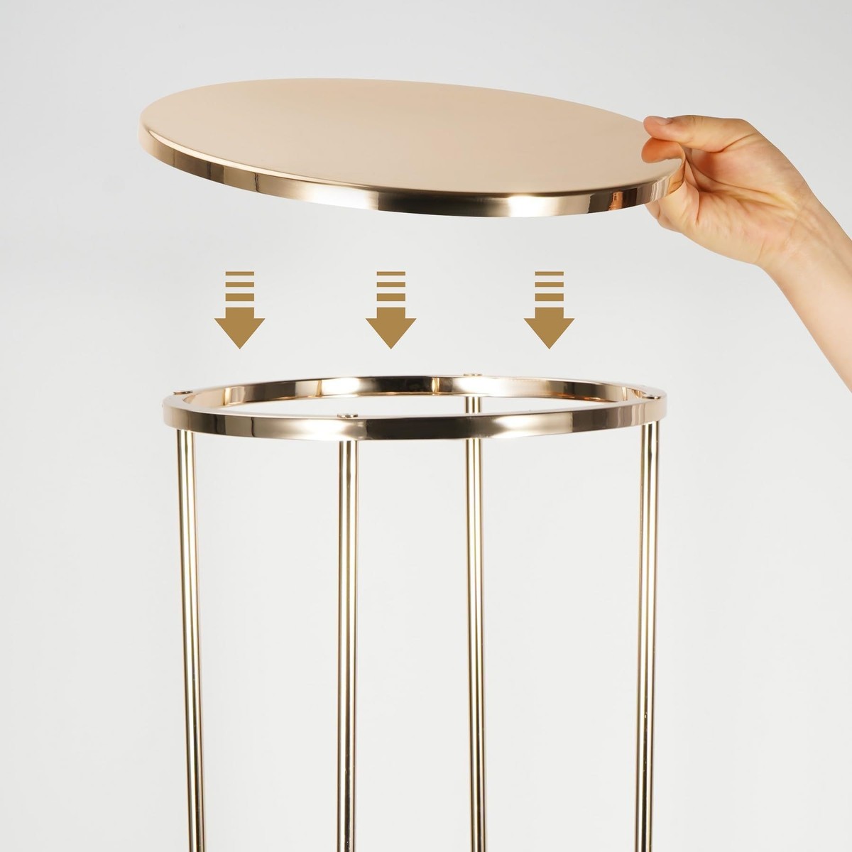 圆铁艺金色框花架几何路引婚庆2025电镀婚庆道具装饰摆放节庆用品