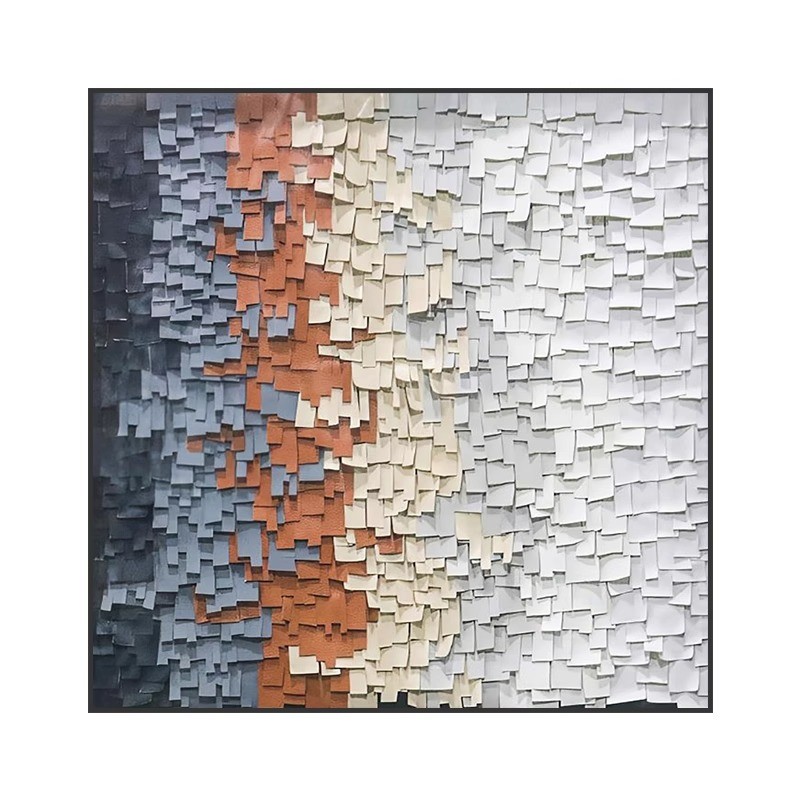 现代时尚创意艺术挂画简约客厅玄关装饰画沙发背景墙壁方型立体感