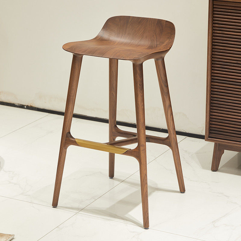 实木吧凳高脚凳用北美黑胡桃木前台椅网红吧台凳酒吧高凳子,住宅家具,家用高脚椅,淘宝优惠券,粉丝福利购,淘宝优惠卷