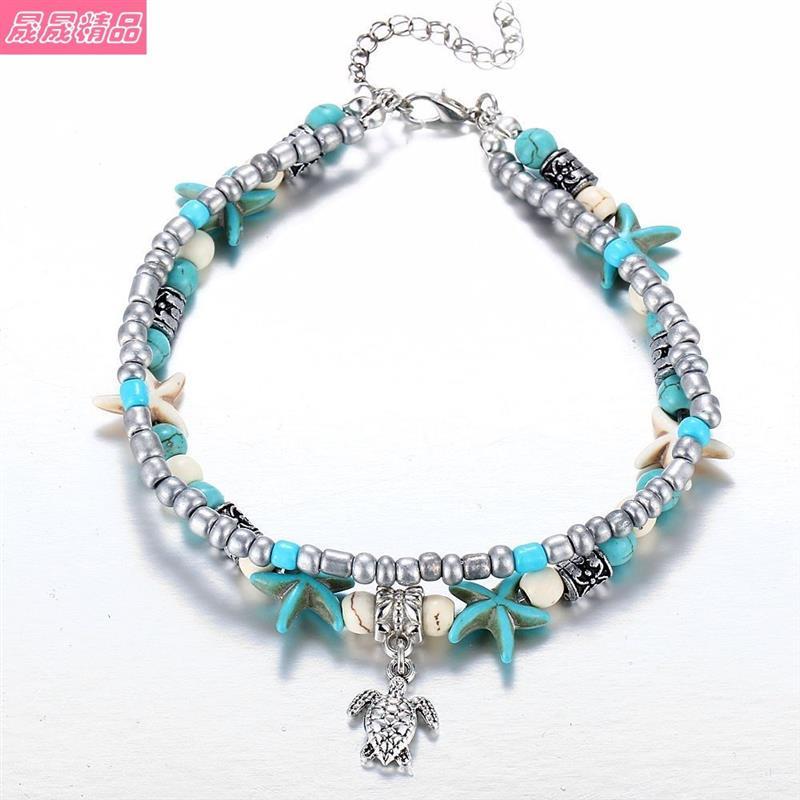 Bohemian Handmade Beads Starfish Anklets Beach Foot Jewelry