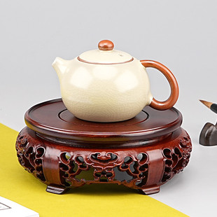 红檀木底座圆形摆件花瓶盆景酒坛鱼缸文玩工艺品实木底座托架