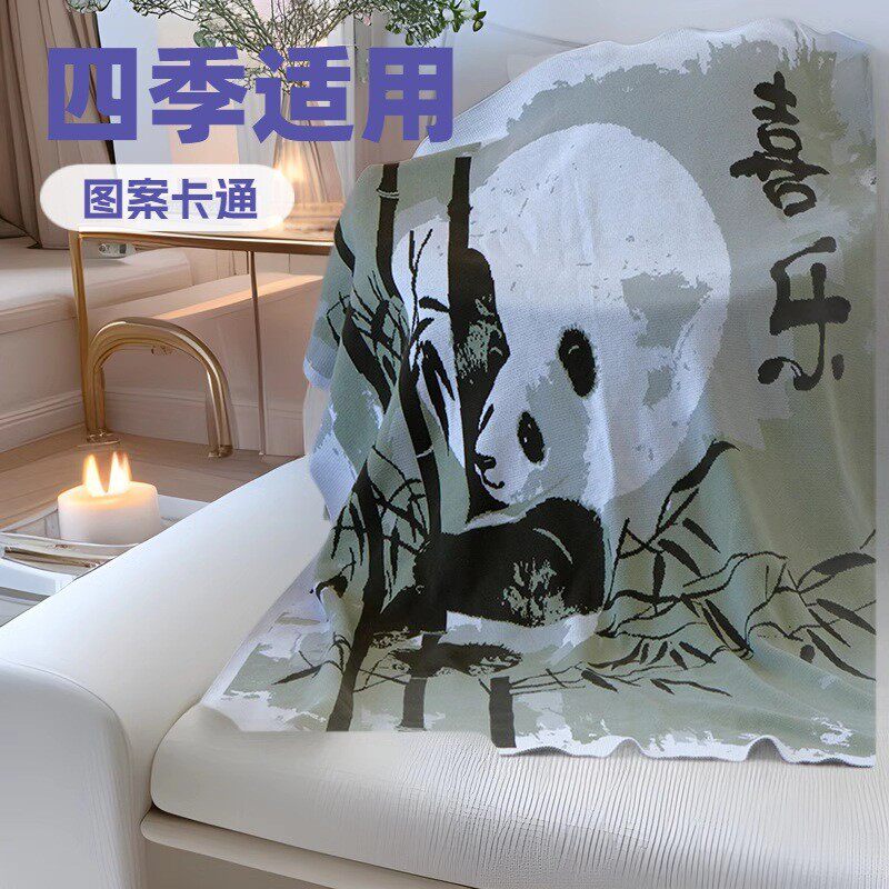 新款空调毛毯地毯沙发垫夏季客厅办公室新中式加厚沙发毯针织盖毯