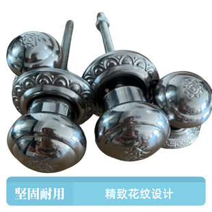 高档不锈钢执手拉手球形把手农村齿条锁球拧手铁门手柄圆形无水泥