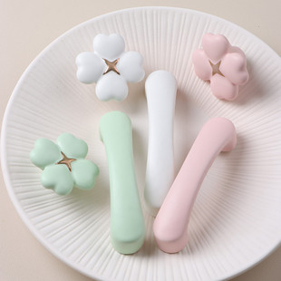 星翡家居儿童房柜门长条拉手陶瓷衣柜抽屉可爱彩色把手双孔96孔距