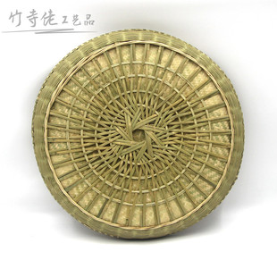 饰匾 精品竹编簸箕家用晾晒纯手工无孔底部全加固竹制品大号簸箕装