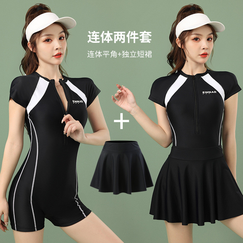 大码泳衣女胖mm游泳衣遮肉显瘦连体保守专业运动微胖泳装2025新款