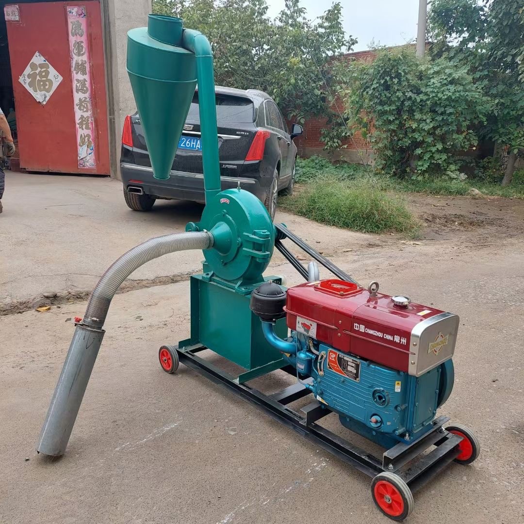 无尘爪吸齿盘粉碎机旋风除尘齿自式玉米磨粉机中大型饲料粉碎机