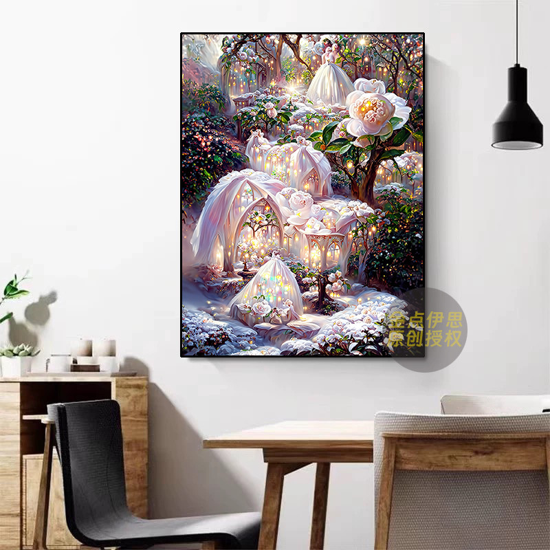 唯美风景梦幻城堡婚礼钻石画2025新款手工5d点贴钻十字绣客厅卧室