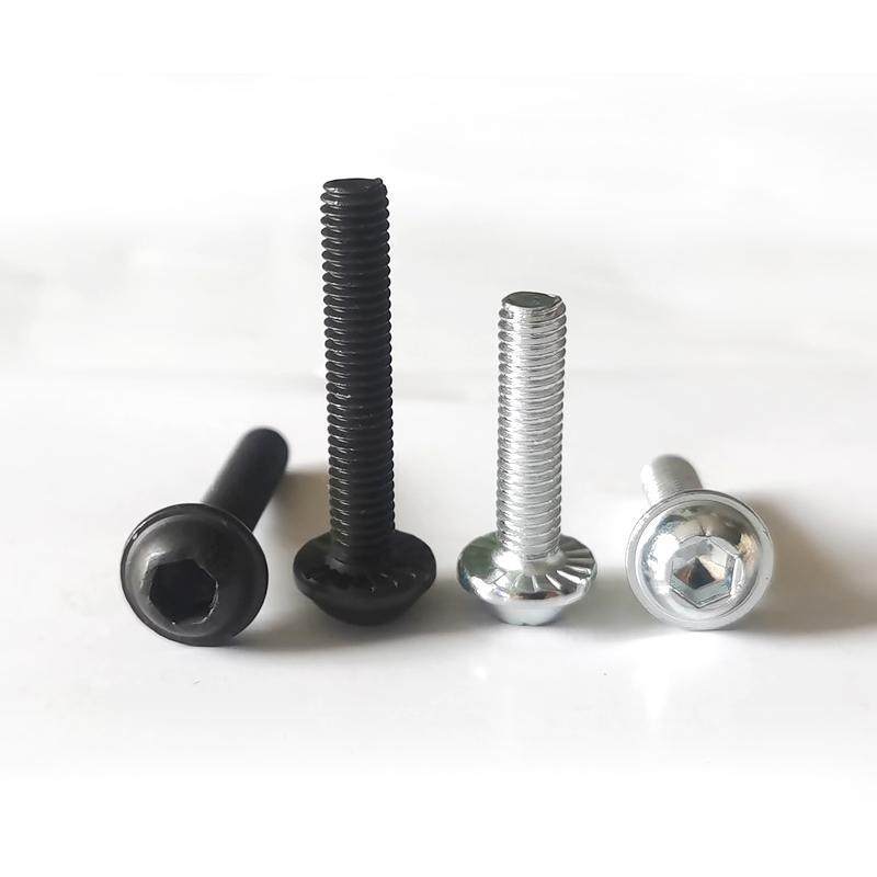 镀黑色碳钢镀白锌半圆头内六角带垫压花介防滑家具转椅螺丝栓86,五金/工具,螺钉,淘宝优惠券,粉丝福利购,淘宝优惠卷