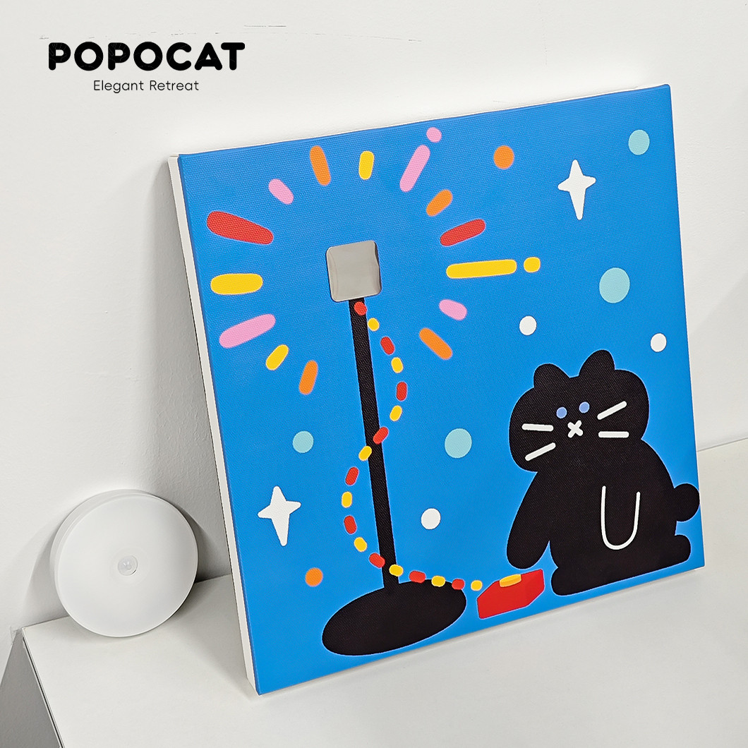 可爱小猫创意装饰画灯光画磁吸感应小夜灯客厅装饰画卧室床头灯画图片