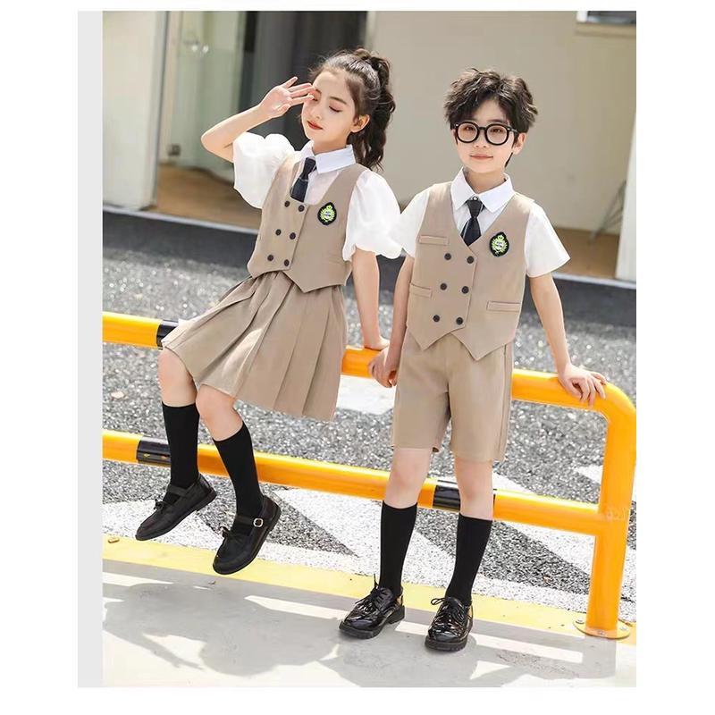 高货速发女装小学生校服夏季英伦风演出合唱礼服毕业照大班班服幼