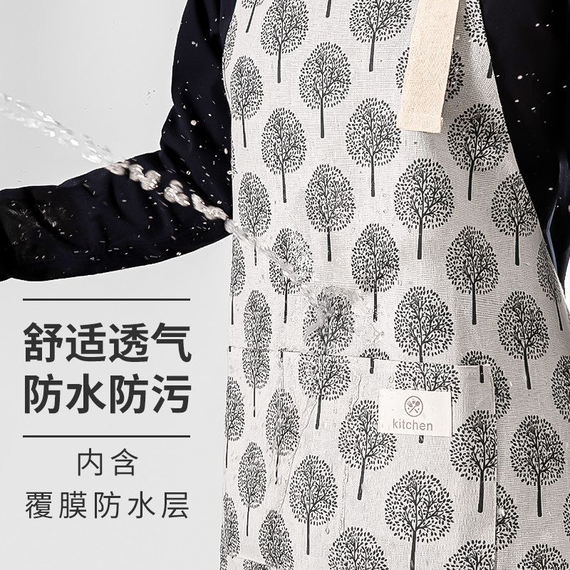 防油防水围裙餐饮专用2025新款男士上班做饭女帆布家用厨房工作服