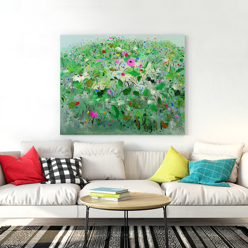吴冠中 山花桃花荷花红梅 DIY大画王数字油画中式客厅书房装饰画图片