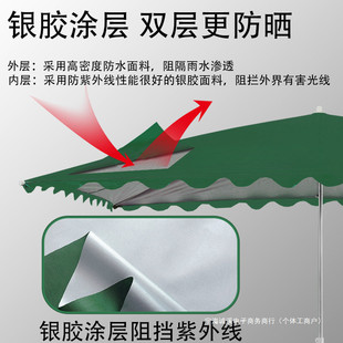 X90U斜坡伞长方形遮阳太阳伞门店斜伞户外摆摊大伞雨棚庭院夜市晴