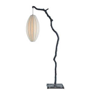 设计新中式树枝灯笼布艺古典现代酒店会所样板房铁艺灯笼落地灯