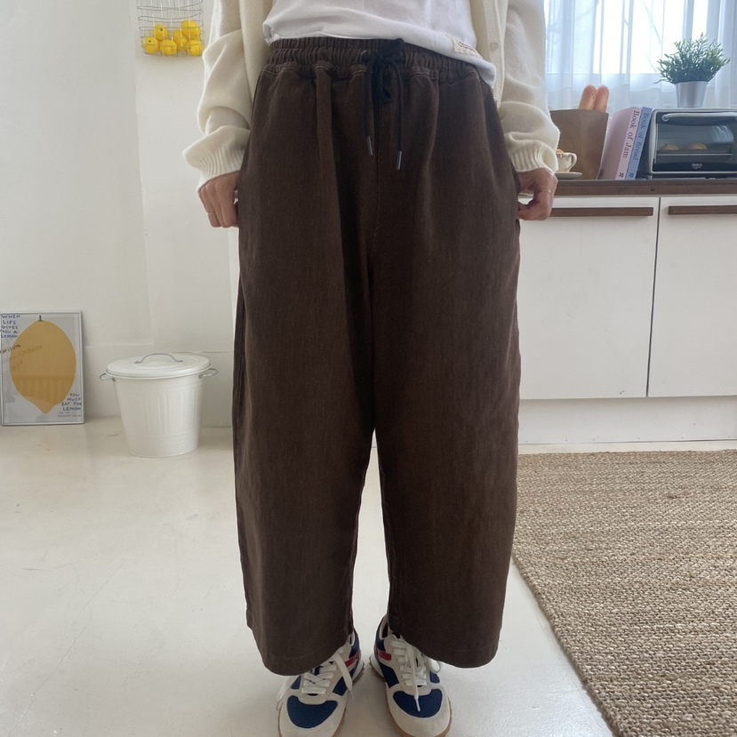 韩国宽松大版休闲阔腿裤女