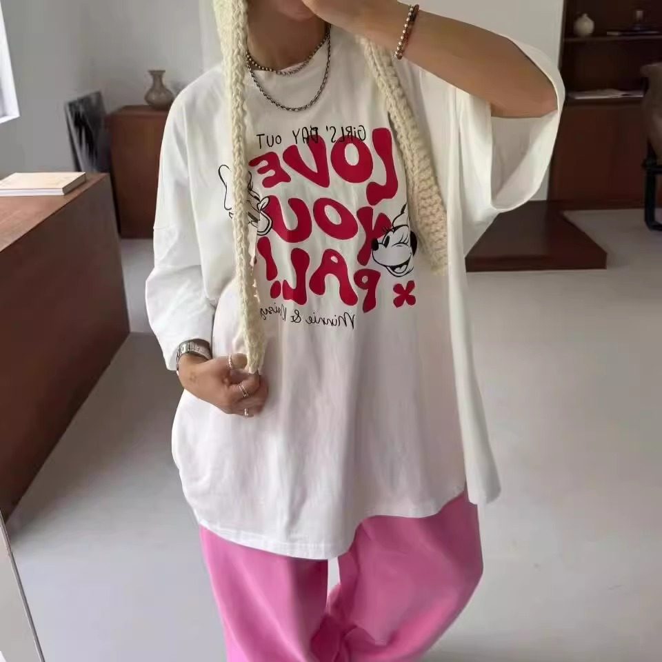 现VOTUS韩国代购宽松卡通米奇短袖棉T恤男女同款大版半袖内搭上衣,女装/女士精品,T恤,淘宝优惠券,粉丝福利购,淘宝优惠卷