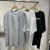 TALK韩国代购 纯色圆领短袖 T恤 现TALK 2025夏松弛感简约半袖 上衣