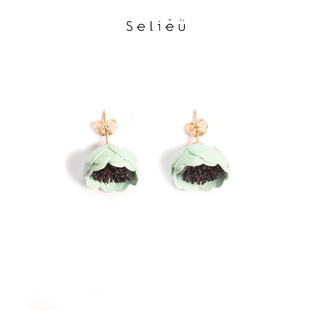 日本小众设计品牌Selieu山茶花高级感轻奢项链耳钉送女友礼物
