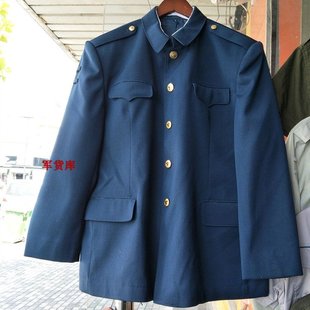 老款冬季加厚天蓝色马裤呢套装军迷多口袋中山装老年休闲毛料冬服