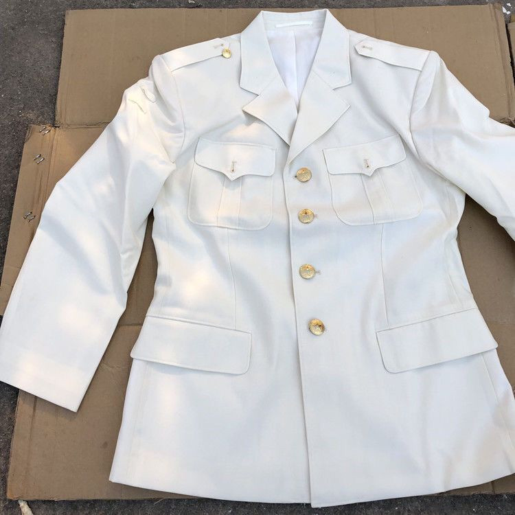 全新87乳白色小西装外套乐队演出服翻领春秋服男士毛料西服上衣